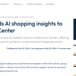 Article backdrop: Google adds AI shopping insights to Merchant Center
