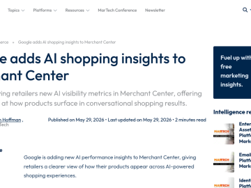 Article backdrop: Google adds AI shopping insights to Merchant Center