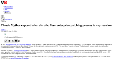 Article backdrop: Claude Mythos exposed a hard truth: Your enterprise patching