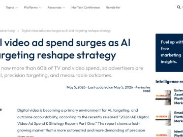 Daily Marketing Roundup: Digital video ad spend surges as AI and targeting reshape st