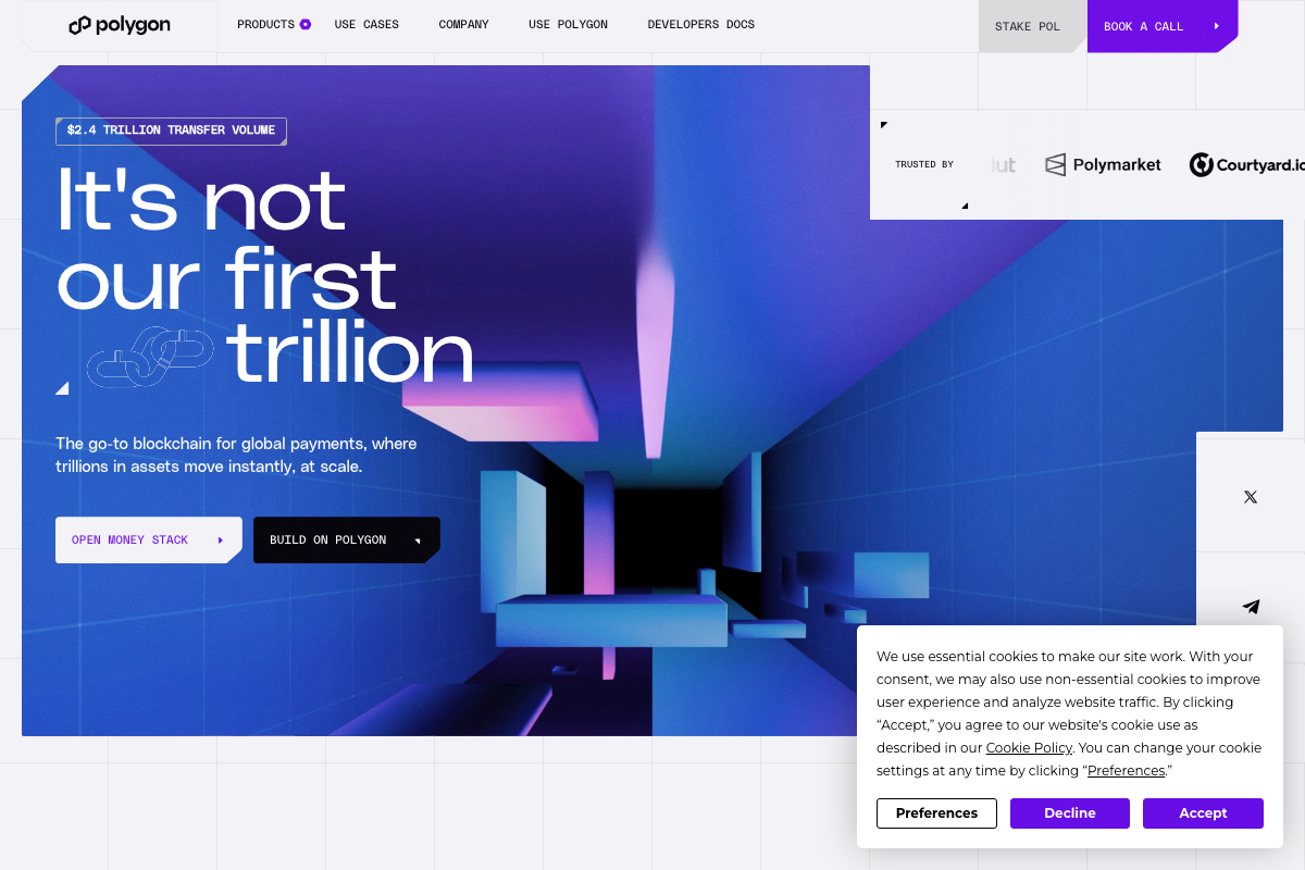 Polygon homepage showing