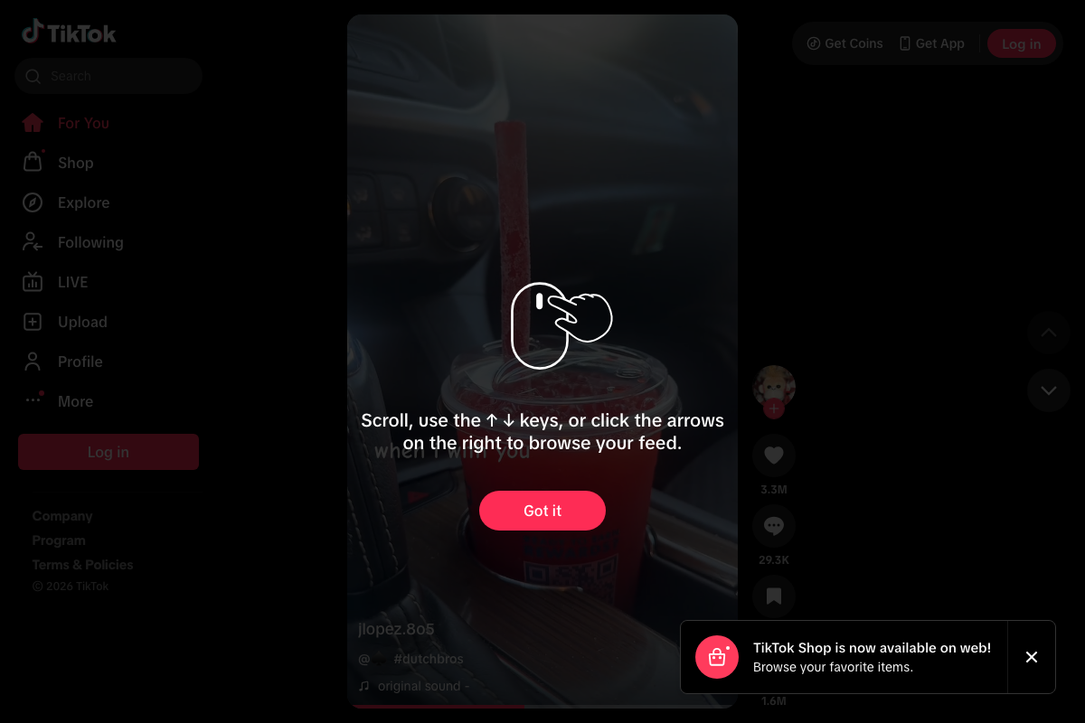 TikTok's web