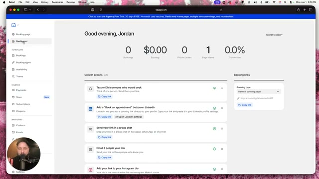 TidyCal's dashboard gives you a real-time snapshot of bookings, earnings, and conversion — all in one view.