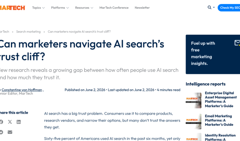 AI Search’s Trust Cliff: How Marketers Navigate Visibility in 2026