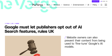 Article backdrop: Google must let publishers opt out of AI Search features, ru