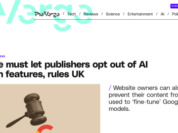 Article backdrop: Google must let publishers opt out of AI Search features, ru