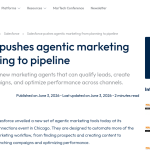 Article backdrop: Salesforce pushes agentic marketing from planning to pipelin