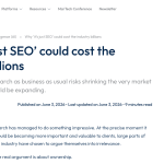 Article backdrop: Why ‘it’s just SEO’ could cost the industry billions