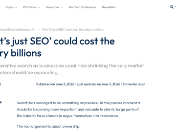 Article backdrop: Why ‘it’s just SEO’ could cost the industry billions