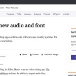 Daily Marketing Roundup: Edits adds new audio and font features